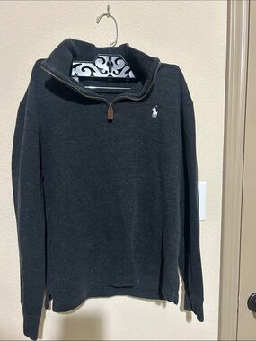 Polo by Ralph Lauren Men's Charcoal Zip-Neck Sweater